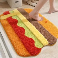VIKAMA Fun Burger Plush Rug, Playroom 3D Creative Mat, Ultra-Soft Bedroom Floor Mat, Home Decor for Food Lovers
