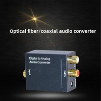 Digital Optical Toslink SPDIF Coax To Analog RCA Audio Converter Adapter With Fiber Cable