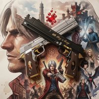 15-calowy pistolet PU Dante Devil May Cry 4 Anime Ebony Ivory DMC Rekwizyt do Cosplayu DMC Pistolet w Skali 1:1 Kolekcjonerski Model Wystawowy Zabawka Prezent