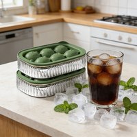 6 Grids Silicone Ice Cube Molds Reusable Whiskey Freezer Tray Mold Household Ice Spherical Ice Cream Making Tools Box Ice Bucket