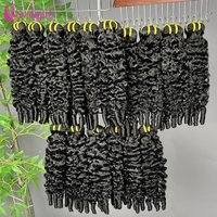 Burmese Curly Human Hair Bundles Unprocessed 12A Brazilian Virgin Hair Bundles 30 40 Inch 1/3/4 Bundles Water Wave Weave Human Hair Extensions With Spiral Curly Ends Black