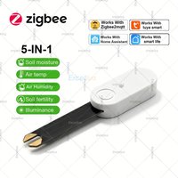 5 In 1 Smart ZigBee Soil Moisture Sensor Temperature Humidity Meter Fertility Luminance Detection Sensor For Z2M/Tuya/Smart Life