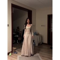 Sexy Pure Desire Lace Backless Birthday Suit Set Women's Fashion Spring Collection Breathable Polyester Long Skirt Top