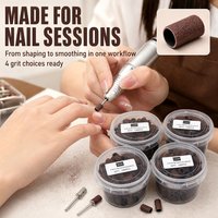 120pcs 80/120/180/240Grit Nail Sanding Bands for Nail Drill, Acrylic & Gel Nail File, Professional Manicure Pedicure Accessories