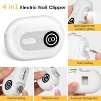 USB Rechargeable Baby Fingernail Easy Clip Nail Automatic Nail Trimmer Electric Nail Clipper for Seniors Adults with UV LED Lamp