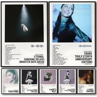Ariana G-Grande Album Poster Stickers Mural Painting Self-Adhesive Wall Decals for Bedroom Living Room Home HD Decor Gift