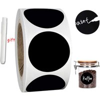 120-300Pcs/roll Black PVC Round Blackboard Sticker Handmade Sticker Adhesive DIY Labels Gift Package Sealing Sticker Can Writing