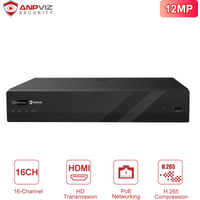 Anpviz 12MP 16 CH POE NVR IP Security Video Audio Recorder Pre-Installed 4TB HDD Plug & Play with Anpviz Cameras for Business