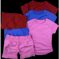 2 Pcs Impact Sports Sets Short Sleeve Seamless Yoga Top Fitness Set Women Workout Running Sports Shorts Gym Suit