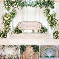 Wedding Flower Scene Photography Background White Pink Floral Wall Bridal Shower Engaged Ceremony Backdrop Photo Studio