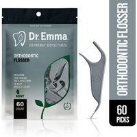 Dr. Emma Orthodontic Dental Floss 60pcs Mint Flavor Interdental Brush Toothpick for Braces Oral Care Double Sides Toothpick