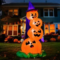 6 Fuß große aufblasbare Halloween-Kürbisse mit eingebauten LEDs für die Veranda, Halloween-Kürbis-Dekoration, aufblasbare Gartendekorationen