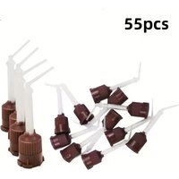 55 Brown Mixing Tubes, Disposable Mixing Nozzles, Handmade Tool Additives, Professional-Grade Smooth Tip Consumables