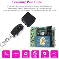 DC 12V 433 Mhz RF Wireless Remote Control Switch relay 433mhz 1CH Receiver Module For Learning code Transmitter remote DIY