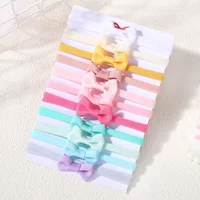 11pcs Baby Girls Ribbon Bows Headband Set for Newborn Kids Children Nylon Bands Elastics Bowknot Hairbands Hair Accessories