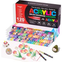 GuangNa 12-120/240-360 Colors Acrylic Paint Pen Markers Acrylic Felts Brush Tip Paint Markers For Wood Rock Painting Canvas 8101