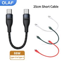 25cm Short Cable Type C To USB C Cable Fast Charging Data Cable For Iphone 15 Huawei Samsung Power Bank 20W Type C IOS Cable