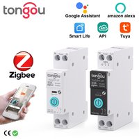 TUYA ZigBee Smart Circuit Breaker Smart Switch 1P 63A DIN Rail for Smart Home Wireless Remote Control Switch by APP TONGOU
