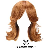 Game Super Princess Daisy Wig Role Play Brown Curly Synthetic Hair Cosplay Costume Wigs + Wig Cap