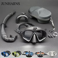 Low Volume Diving Mask J-type Wet CameraMount Tempered Glass Freedive Mask Diving Mask Snorkel Set with Camera Mount Black 프리다이빙