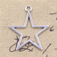 15pcs Charms Star 37x33mm Antique Silver Color Pendants DIY Crafts Making Findings Handmade Tibetan Jewelry