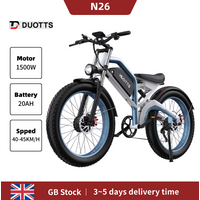 AliExpress GISAEV DUOTTS N26 Electric Bicycle 1500W Motor 48V20AH Battery E-bike 26*4.0-in Fat Tire Mountain Hydraulic Brake Electric Bike