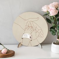 Baby Gift Memorial Day Gift Newborn Engraved Keepsake Holder Photography Accessories Wooden Baby Birth Wristband Display Board