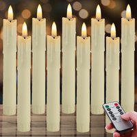 6Pcs Flameless Taper Candles with Holder & Remote LED Candlesticks Battery Operated Flickering Window Candle for Christmas Decor