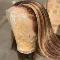 Grey Pink Ombre Colored Long Wavy Wig Front Human Hair Wigs For Women HD Transparent 13x6 Lace Frontal Wig With Natural Hairline