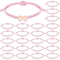 Coquette Bow Braid String Bracelets Gift Bulk Cheerleader Adjustable String Rope Braided Birthday Party Favor