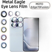 Luxury Diamond Glitter HD Definition Glass Lens Protector Flim For Motorola Moto Edge 70 Fusion Metal Ring Lens Camera Phone Cap