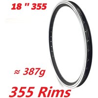 Jantes de vélo pliant 18 pouces 355 en alliage d'aluminium, assujetSchrader à double paroi 20/24/28/32/36 trous