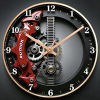2D Flat mechanical gear industrial style Wall Clock thickne Acrylic Round Plate Silent Hanging Clock Bedroom Home crafts Decor