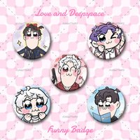 58MM Love and Deepspace Sylus Rafayel Zayne Xavier Caleb Cute Anime Cosplay Badge Funny Brooch Pin Fan Collection Deco Gift