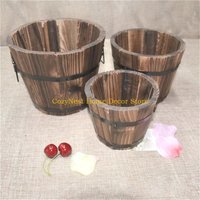 92MF Barrels Planter Farmhouses Flower Bucket Flower Pots Indoor Garden Decors