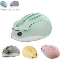 Wireless Computer 2.4G Mouse Cute Cartoon Anime Hamster Shape USB Mause Mini Optical Ergonomic Pink Green Mice For Girl Kid Gift