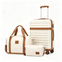 KONO ABS+PC Hard Shell Suitcase Luggage (20/24/28 Inch Size Optional), Large Capacity Lightweight Travel Suitcase Matching Oxford Cloth Dry Wet Separation Travel Bag Combo Set for Business Vacation