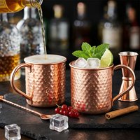 400ml 16.0oz Pure Plating Copper Moscow Mule Mug Durable Beer Mugs Coffee Mug Milk Cup Copper Plating Bar Cup Kitchen Supply