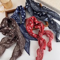 Retro Classic Red Cashew Pattern Diamond Silk Scarf Women's Low Ponytail Tie-Up Headband Scarf Headwrap Triangle Neck Scarf