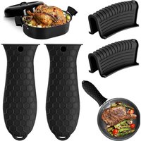 Silicone Heat-Resistant Handle Covers,Cast Iron Handle Covers, Pot Holders,Cast Iron Skillet Pads, Cast Iron Pot Handle Covers