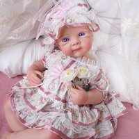 20,07 Zoll Vollsilikon-Reborn-Baby Anatomisch Korrekte Realistische 3D-Hautton Neugeborenen-Puppe für Demenzpflege