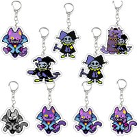 Deltarune Seam Acrylic Keychain Jevil Bag Decor Anime Cartoon Keyring Cosplay Props Kawaii Pendant Character Festival Gift