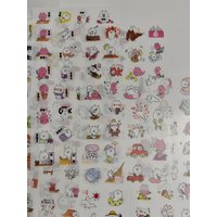 6Pieces/Set Transparent Pvc Waterproof Cartoon Sticker DIY Hand Account Decorative Stickers Kawaii Phone Cup Stickers