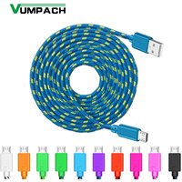 Micro USB Cable 1m 2m 3m Nylon Braided Data Sync USB Charger Cable For Samsung Huawei Xiaomi HTC Android Phone USB Micro Cables