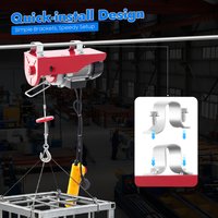 480W Electric Hoist Crane Adjustable Speed Electric Winch Carbon Steel Wired Remote Load 110lbs for Various Lifting Equipment