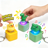 Viral Keyboard Clicker Toy: LED Light Up Duck Frog Squeeze Toy, ASMR Tactile Fidget Keychain, Office Anxiety Relief, New