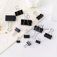 10pcs15mm 19mm 25mm 32mm 41mm 51mm Black long-tail file organizer, swallowtail ticket holder, and book holder