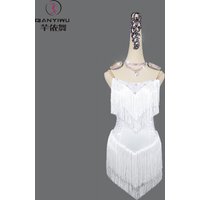 2026 New White Women Latin Dance Dress Sexy Outdoor Woman Ballroom Party Fringe Skirt Practice Wear Line suit Girl Sports Stage