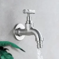 Bathroom 304 Stainless Steel Faucet Wall Mounted Outdoor Bibcock Garden Wash Basin Mop Faucet Wall Faucet
