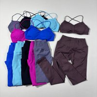 2PICS Vision Gym Set Women Shawl Backless Tank Tops High Waist Scrunch Seamless Shorts Gym Suit Fitness Clothes Activewear Sets